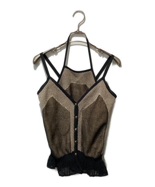 MURRAL（ミューラル）MURRAL (ミューラル) Pigment knit camisole top ブラック サイズ:freeの古着・服飾アイテム