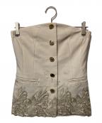 MURRALミューラル）の古着「Morpho embroidery bustierモルフォ エンブロイダリー ビスチェ」｜ベージュ