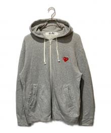 PLAY COMME des GARCONS（プレイコムデギャルソン）の古着「ジップパーカー」｜グレー