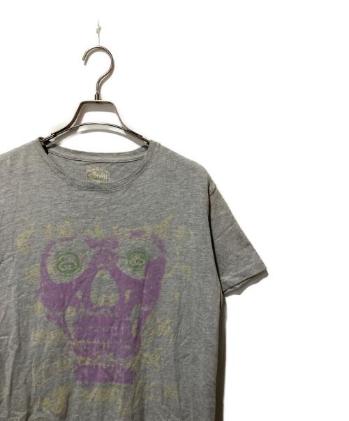 stussy（ステューシー）stussy (ステューシー) スカルプリントTシャツ グレー サイズ:Lの古着・服飾アイテム