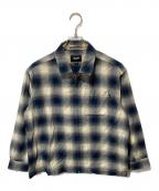 HUFハフ）の古着「シャドーチェックジャケット」｜ネイビー×アイボリー