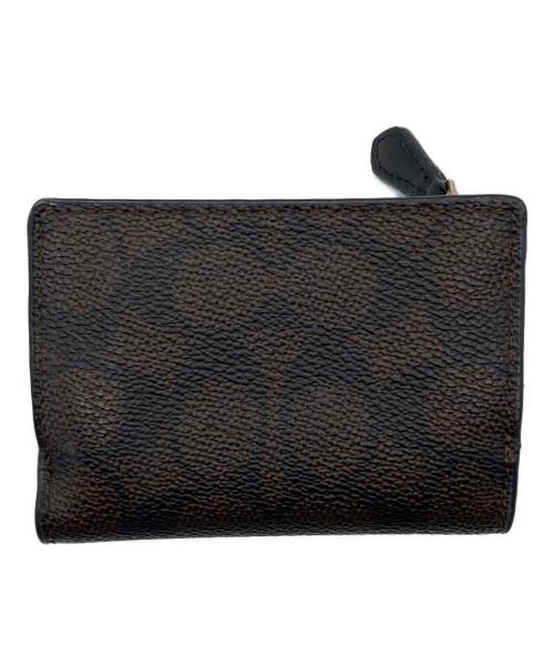 COACH（コーチ）COACH (コーチ) 3つ折り財布 ブラック×ブラウンの古着・服飾アイテム