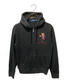 POLO RALPH LAUREN（ポロ・ラルフローレン）の古着「ポロベア刺繍ジップパーカー」｜ブラック