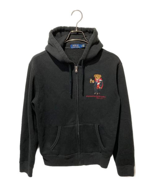 POLO RALPH LAUREN（ポロ・ラルフローレン）POLO RALPH LAUREN (ポロ・ラルフローレン) ポロベア刺繍ジップパーカー ブラック サイズ:Ｓの古着・服飾アイテム
