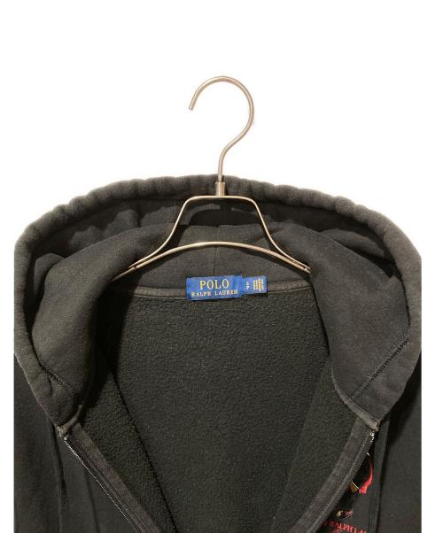 POLO RALPH LAUREN（ポロ・ラルフローレン）POLO RALPH LAUREN (ポロ・ラルフローレン) ポロベア刺繍ジップパーカー ブラック サイズ:Ｓの古着・服飾アイテム