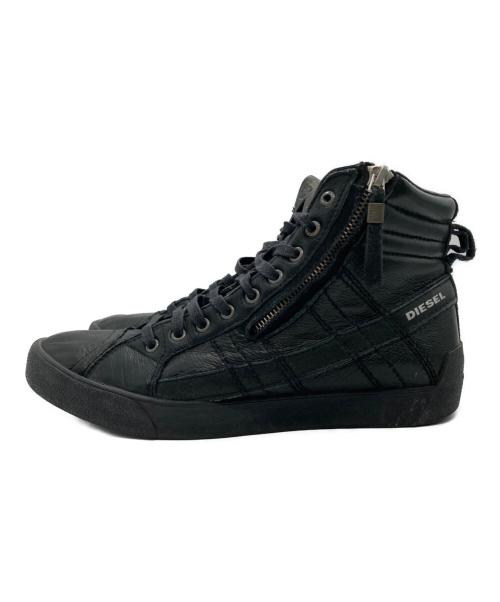 DIESEL（ディーゼル）DIESEL (ディーゼル) ハイカットスニーカー ブラック サイズ:26.5cmの古着・服飾アイテム