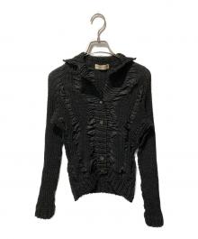 PEPLUM by YOSHIKI HISHINUMA（ペプラム バイ ヨシキヒシヌマ）の古着「プリーツカーディガン」｜ブラック