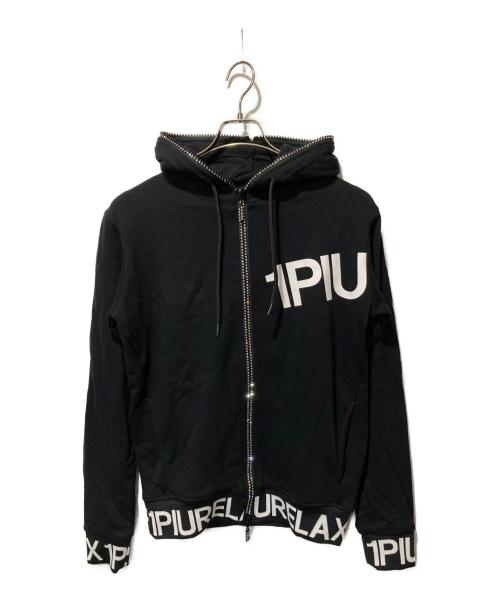 1piu1uguale3（ウノピュウノウグァーレトレ）1piu1uguale3 (ウノピュウノウグァーレトレ) ラインストーンパーカー ブラック サイズ:Ｍの古着・服飾アイテム