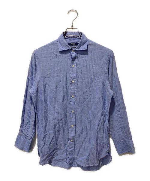 POLO RALPH LAUREN（ポロ・ラルフローレン）POLO RALPH LAUREN (ポロ・ラルフローレン) ヘリンボーン柄シャツ ブルー サイズ:SIZE 14 1/2の古着・服飾アイテム