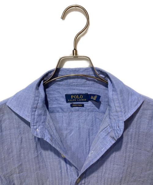 POLO RALPH LAUREN（ポロ・ラルフローレン）POLO RALPH LAUREN (ポロ・ラルフローレン) ヘリンボーン柄シャツ ブルー サイズ:SIZE 14 1/2の古着・服飾アイテム