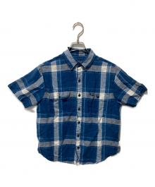 POLO RALPH LAUREN（ポロ・ラルフローレン）の古着「半袖チェック柄リネンシャツ」｜ブルー