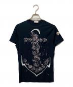 MONCLERモンクレール）の古着「ペイントプリント MAGLIA T-SHIRT　マリアtシャツ」｜ネイビー