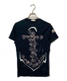 MONCLER（モンクレール）の古着「ペイントプリント MAGLIA T-SHIRT　マリアtシャツ」｜ネイビー