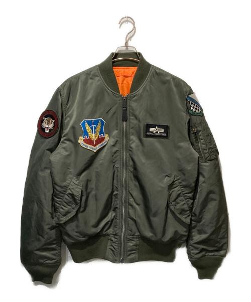ALPHA（アルファ）ALPHA (アルファ) MA-1 ワッペンジャケット オリーブ サイズ:XLの古着・服飾アイテム