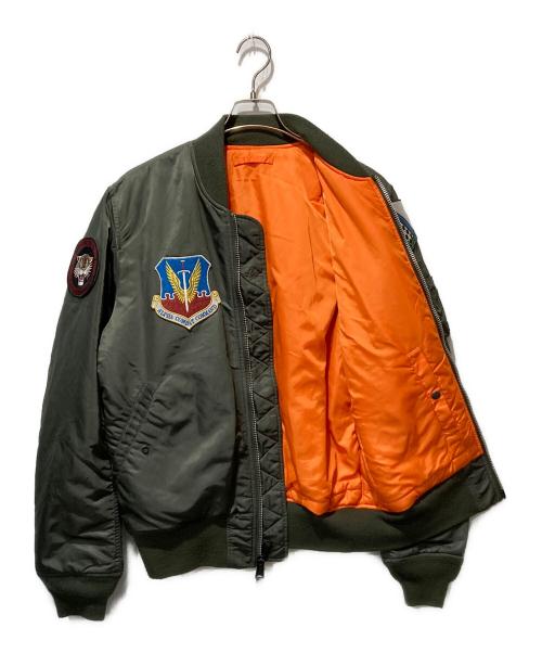 ALPHA（アルファ）ALPHA (アルファ) MA-1 ワッペンジャケット オリーブ サイズ:XLの古着・服飾アイテム