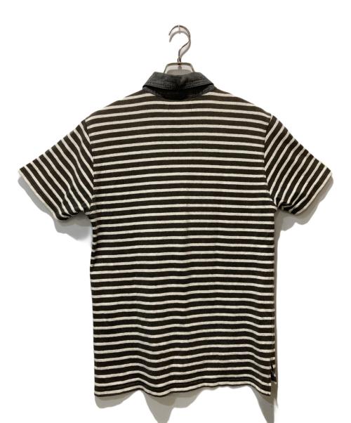 NIGEL CABOURN（ナイジェルケーボン）NIGEL CABOURN (ナイジェルケーボン) ストライプポロシャツ グレー サイズ:50の古着・服飾アイテム