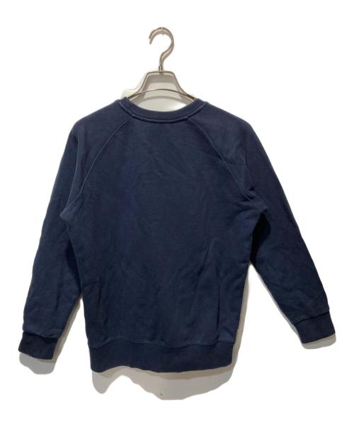 maison kitsune（メゾンキツネ）MAISON KITSUNE (メゾンキツネ) ロゴプリントスウェット ネイビー サイズ:Ｍの古着・服飾アイテム