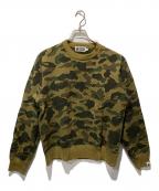 A BATHING APEアベイシングエイプ）の古着「1st CAMO CREWNECK スウェット」｜カーキ