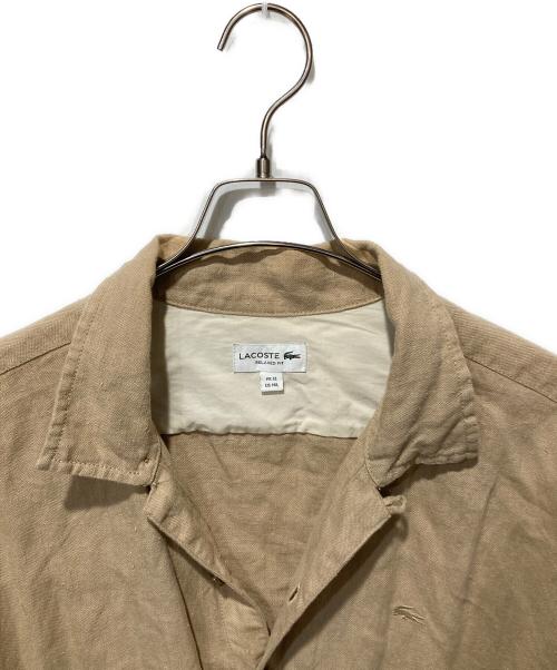 LACOSTE（ラコステ）LACOSTE (ラコステ) リネンオーバーサイズシャツジャケット ベージュ サイズ:MLの古着・服飾アイテム
