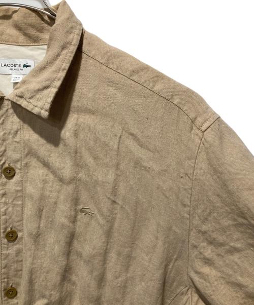 LACOSTE（ラコステ）LACOSTE (ラコステ) リネンオーバーサイズシャツジャケット ベージュ サイズ:MLの古着・服飾アイテム