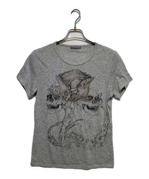 ALEXANDER McQUEEN（アレキサンダーマックイーン）ALEXANDER McQUEEN (アレキサンダーマックイーン) スカルプリントTシャツ グレー サイズ:40の古着・服飾アイテム