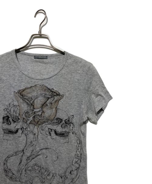 ALEXANDER McQUEEN（アレキサンダーマックイーン）ALEXANDER McQUEEN (アレキサンダーマックイーン) スカルプリントTシャツ グレー サイズ:40の古着・服飾アイテム