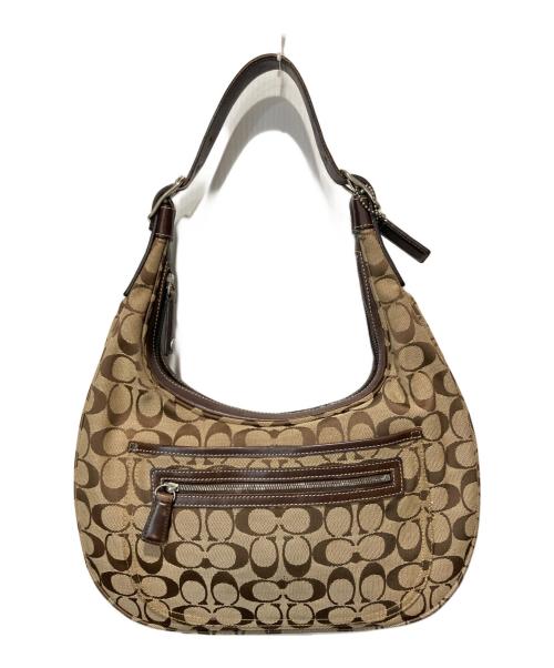 COACH（コーチ）COACH (コーチ) シグネチャーワンショルダーバッグ ブラウンの古着・服飾アイテム