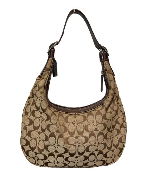 COACH（コーチ）COACH (コーチ) シグネチャーワンショルダーバッグ ブラウンの古着・服飾アイテム