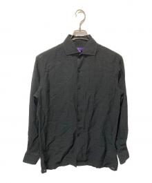 RALPH LAUREN Purple Label（ラルフ ローレン パープル レーベル）の古着「レーヨンリネンシャツ」｜ブラック