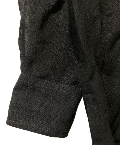 RALPH LAUREN Purple Label（ラルフ ローレン パープル レーベル）RALPH LAUREN PURPLE LABEL (ラルフ ローレン パープル レーベル) レーヨンリネンシャツ ブラック サイズ:2の古着・服飾アイテム