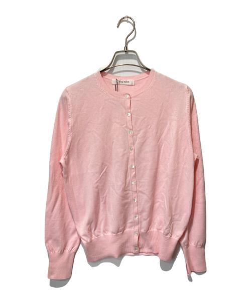 LOUNIE（ルーニー）LOUNIE (ルーニー) 丸首レーヨン混カーディガン ピンク サイズ:freeの古着・服飾アイテム