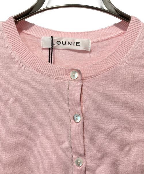 LOUNIE（ルーニー）LOUNIE (ルーニー) 丸首レーヨン混カーディガン ピンク サイズ:freeの古着・服飾アイテム