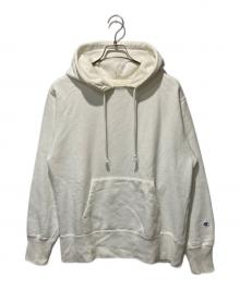 Champion（チャンピオン）の古着「後付けプルオーバーパーカー」｜ホワイト