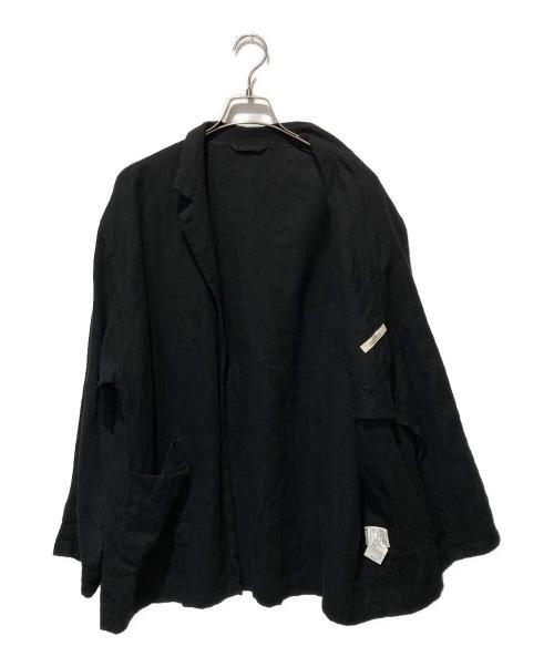 confect（コンフェクト）CONFECT (コンフェクト) 起毛リネンキャンバステーラードジャケット ブラック サイズ:FREEの古着・服飾アイテム