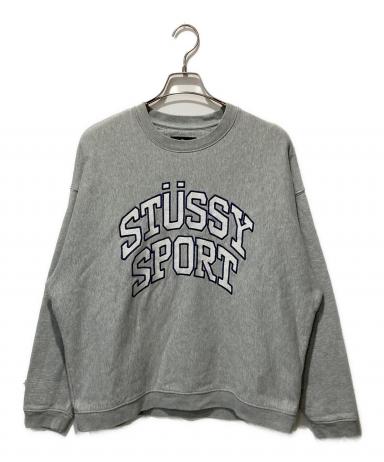 STUSSY 00s Y2K 王冠ロゴ オフショルダー スウェット グレー 中古・古着通販】stussy (ステューシー) 刺繍ロゴスウェット グレー