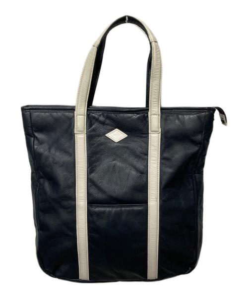 MACKINTOSH PHILOSOPHY（マッキントッシュ フィロソフィー）MACKINTOSH PHILOSOPHY (マッキントッシュ フィロソフィー) レザートートバッグ ネイビーの古着・服飾アイテム