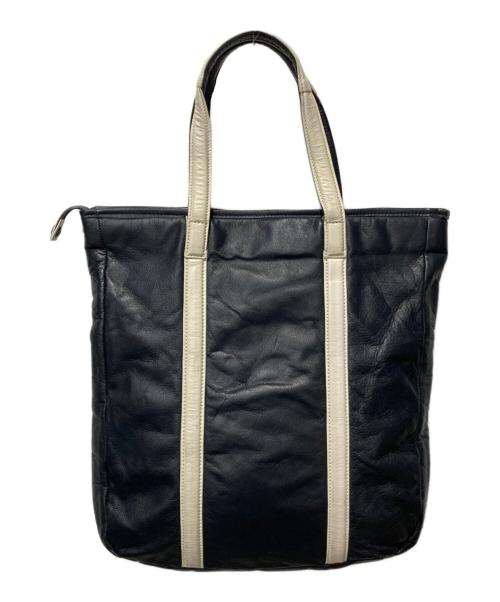 MACKINTOSH PHILOSOPHY（マッキントッシュ フィロソフィー）MACKINTOSH PHILOSOPHY (マッキントッシュ フィロソフィー) レザートートバッグ ネイビーの古着・服飾アイテム