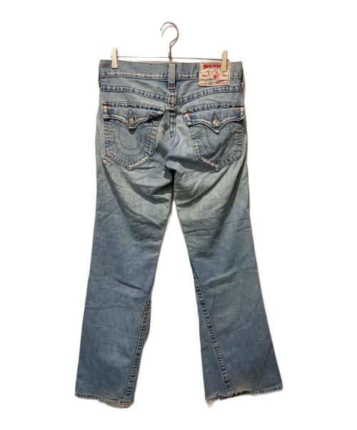 TRUE RELIGION（トゥルー レリジョン）TRUE RELIGION (トゥルー レリジョン) JOEY ダメージフレアデニムパンツ インディゴ サイズ:不明の古着・服飾アイテム