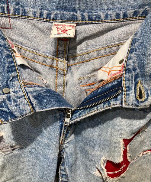TRUE RELIGION（トゥルー レリジョン）TRUE RELIGION (トゥルー レリジョン) JOEY ダメージフレアデニムパンツ インディゴ サイズ:不明の古着・服飾アイテム