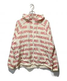 SUPREME（シュプリーム）の古着「21AW Logo Ripstop Hooded Track Jacketロゴ リップストップ フーデッド トラック ジャケット」｜ホワイト×レッド