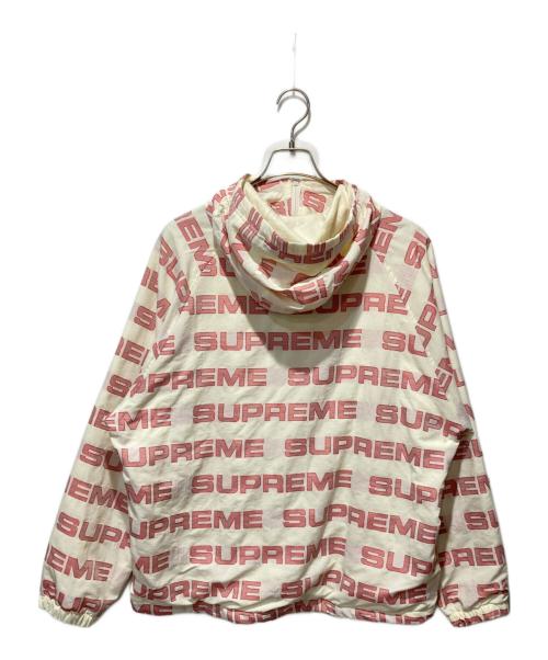 SUPREME（シュプリーム）Supreme (シュプリーム) 21AW Logo Ripstop Hooded Track Jacketロゴ リップストップ フーデッド トラック ジャケット ホワイト×レッド サイズ:Lの古着・服飾アイテム
