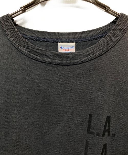 Champion REVERSE WEAVE（チャンピオン リバース ウィーブ）Champion REVERSE WEAVE (チャンピオン リバース ウィーブ) プリントTシャツ ネイビー サイズ:Lの古着・服飾アイテム