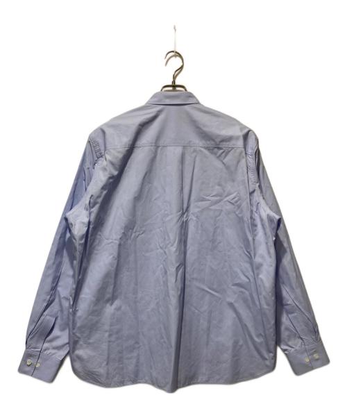 maison kitsune（メゾンキツネ）MAISON KITSUNE (メゾンキツネ) ワンポイントロゴシャツ ブルー サイズ:41の古着・服飾アイテム