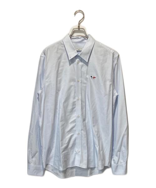 maison kitsune（メゾンキツネ）maison kitsune (メゾンキツネ) トリコロールフォックスパッチ ボタンダウンシャツ ブルー サイズ:41の古着・服飾アイテム