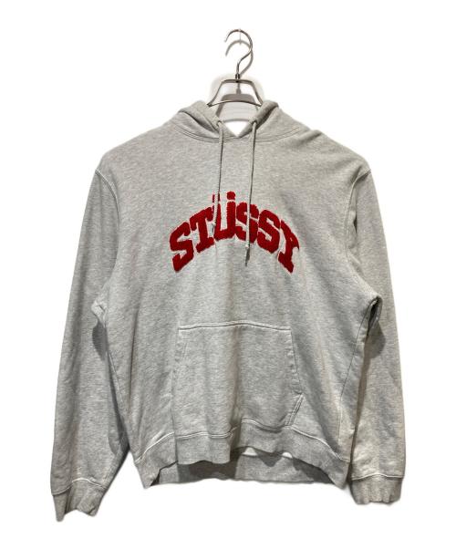 stussy（ステューシー）stussy (ステューシー) CHENILLE ARCH HOODシェニール アーチ フード グレー サイズ:Ｌの古着・服飾アイテム