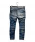 BLACKBARRETT by NEIL BARRETT (ブラックバレット) ペイント加工ダメージデニムパンツ インディゴ サイズ:3：12000円
