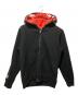 A BATHING APE（アベイシングエイプ）の古着「SHARK FULL ZIP DOUBLE HOODIEシャーク フルジップ ダブル フーディ」｜ブラック×レッド