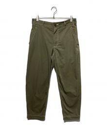 COMME des GARCONS HOMME DEUX（コムデギャルソン オム ドゥ）の古着「テーパードナイロンパンツ」｜カーキ