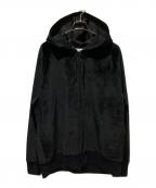 Y-3ワイスリー）の古着「U SQUARE VELVET SPACER FULL-ZIP HOODIE　ユースクエア　ベルベット　スペーサー　フルジップ　フーディー」｜ブラック