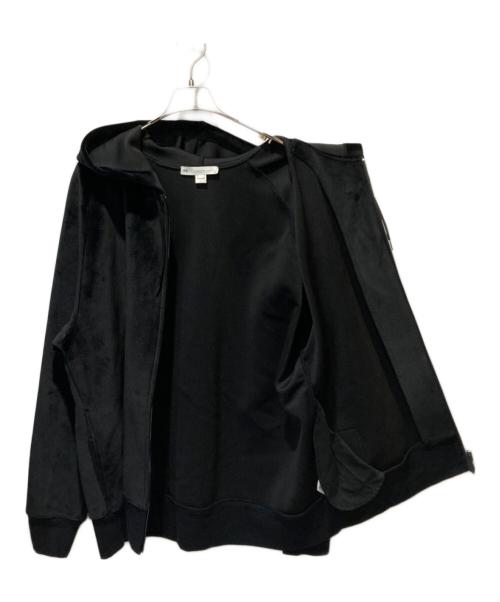 Y-3（ワイスリー）Y-3 (ワイスリー) U SQUARE VELVET SPACER FULL-ZIP HOODIE　ユースクエア　ベルベット　スペーサー　フルジップ　フーディー ブラック サイズ:Lの古着・服飾アイテム